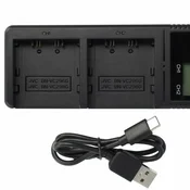 Polnilec za baterijo JVC BN-VC296G/BN-VC298G/BN-VC264G, dvojni, USB-C