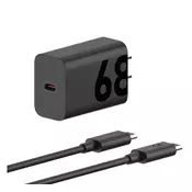 MOTOROLA TURBOPOWER punjač za mrežu, utičnica Type-C, 68 W, brzi punjač + Type-C kabel, CRNA SJMC682