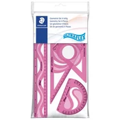 Ravnilo, komplet, plastično, fleksibilno, 4-delno, STAEDTLER 569 PB, mešanica barv, 4-delno