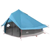 Vidaxl Tipi šotor s streho Modra 700 x 700 x 395 cm Poliester in jeklo