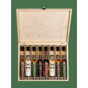 AURA Darilni paket Box Rakija (Biska, Moscato, Gorki pelinkovac, Medenica, Teranino, Suha smokva, Maslina in mandelj, Travarica) + GB 8 x 0,1 l