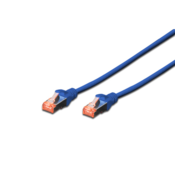 Digitus LAN (RJ45) Mreža Prikljucni kabel CAT 6 S/FTP 1 m Plava boja Zašticen s folijom, Sveukupno zašticen, Sa zaštitom, Bez halogena,