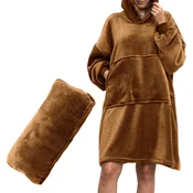 Pulover & odeja s kapuco 4v1 – toffee XXL - Froster - Home warming - Za 40 let