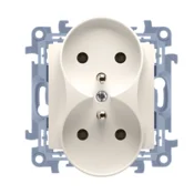 shumee Simon 10 Dvojna vtičnica z/z roletami krem 16A 250V IP20 CGZ2MZ.01/41