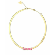 Guess Hashtag roza kristalno pozlačena ogrlica JUBN04255JWYGFCT/U