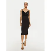 Rinascimento Cocktail obleka CFC0019703002 Črna Slim Fit