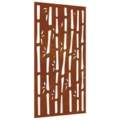Vidaxl Vrtna stenska dekoracija 105x55 cm corten jeklo bambus