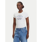 Tommy Jeans Majica DW0DW21421 Kremna Slim Fit