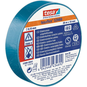 tesa PRO tesaflex trak, električna izolacija, lepilo, sPVC, 19 mm, moder, L-20 m