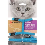 Mačja oprsnica s povodcem Kitten Elza Flamingo - Ovratnice in oprsnice - Modra