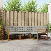 Set vanjskih sofa 4 kom. Prirodna i svijetlo siva