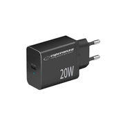 Esperanza 20W USB-C PD brzi punjač – crni