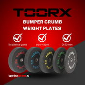 Toorx Bumper Crumb Weight Plates – olimpijski bumper utežni diski – po naročilu (dobava 10 do 14 dni)