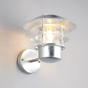 Trio Lighting Zunanja stenska svetilka Ruvuuma v barvi cinka O 22 cm, usmerjena navzgor - cink, prozoren - Kovina