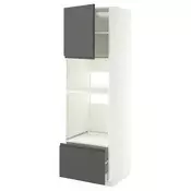 METOD / MAXIMERA Visoki element za ugradb uredaje, bijela/Voxtorp tamno siva, 60x60x200 cm