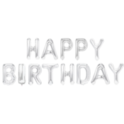 Folijski balon napis HAPPY BIRTHDAY – srebrn