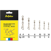 Vrtljivke s Sponko Delphin Rolling Swivel With Hooked Snap Št:4-14/10pcs