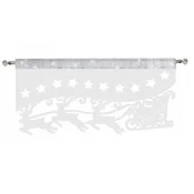shumee Zavesa Božiček na saneh, pelmet CHRISTMAS WHITE GLAMOUR 90x45