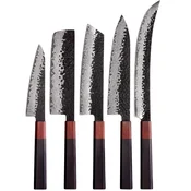 Set damaškovih kuhinjskih noževa AO-37385 - Smeđa KP37385