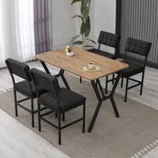 Hanah Home Trpezarijski sto i stolice Dubai, Anthracit-bež