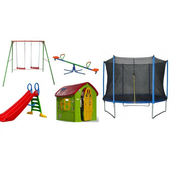 Deciji komplet za dvorište ( Playground 1A ) Trambolina + Ljuljaška + Kucica + Tobogan + Klackalica