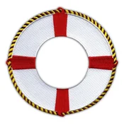 shumee Našitek REŠEVALNI REŠILNI PAS KOLO 15 cm - Prišiven - Vezen našitek/značka/emblem