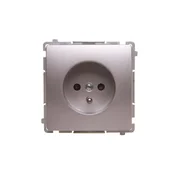 Simon Basic vtičnica z ozemljitvijo in zaščitnimi roletami 16A 250V mat srebrna BMGZ1z.01/43