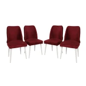 Hanah Home Set trpezarijskih stolica Nova 081 V4, 4 komada, Bordo