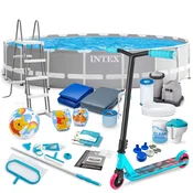 Vrtni bazen sa konstrukcijom 610 x 132 cm 21u1 INTEX 26756 + romobil GRATIS