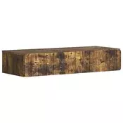 vidaXL Stenska stranska miza Dimljen hrast 87,5 x 34,5 x 17 cm