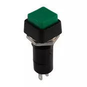 Taster plasticni 3A/250V zeleni kvadratni, fi=12mm