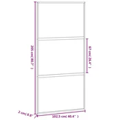 vidaXL Drsna vrata bela 102,5x205 cm kaljeno steklo in aluminij