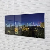 tulup.si Slika na akrilnem steklu Nočna panorama varšavi 100x50 cm 4 obešalnika