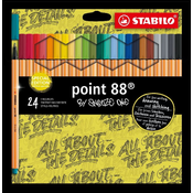 Fineliner flomasteri Stabilo Point 88 - Snooze, 24 boje
