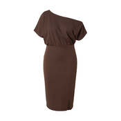 Trendyol Curve Brown One-Shoulder Midi Knitted Dress