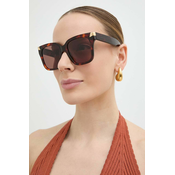 Sončna očala Alexander McQueen ženska, rjava barva, AM0440S