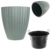 KADAX Cvetlični lonec z vložkom, 30 cm, zelena plastika