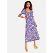 love & roses Obleka modra/meta/roza/magenta