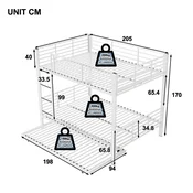 SONNENH Otroška postelja, 140 x 200 cm, kovina, 205 x 145 x 170 cm, za spalnico
