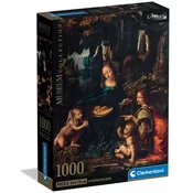 Muzejska zbirka: Leonardo da Vinci - Devica v skalovju 1000-delna sestavljanka s posterjem - Clementoni