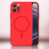 Infostyle Silikonski ovitek Protect MagSilicone za iPhone 15 Pro Max s tehnologijo MagSafe Rdeča/Silikon