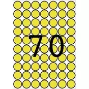 Oznaka, 19 mm, okrugla, obojena, A5 nosač, APLI, žuta, 560 oznaka/pak 12103