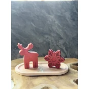 Aberto Design Dekorativna figura Christmas Stone, Crvena