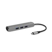 Epico Type-C Hub SLIM 4K HDMI & Ethernet - silver, black cable