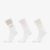 Nogavice adidas 3-Stripes Crew Socks 3-Pack Wonder White/ Clear Pink/ Wonder Beige M