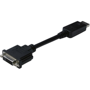 Digitus DisplayPort / DVI adapter [1xDisplayPort vtič => 1x DVI-vtičnica 24 + 5 pol.] 0.15 m, črn