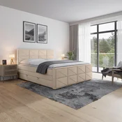 Livetastic BOXSPRING POSTELJA 180 cm  x 200 cm , les, kovina, umetna masa, tekstil bež