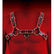 Virgite Man Bondage Body Harness Mod. 1 Black/Red – harness za prsa