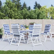 vidaXL vidaXL Zunanja blazina 6 pcs Modra in bela 120 x 50 x 7 cm Blago, (5000232286)