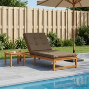 vidaXL Blazina za ležalnik GEMERT 100% poliester Taupe 190 x 80 x 9 cm